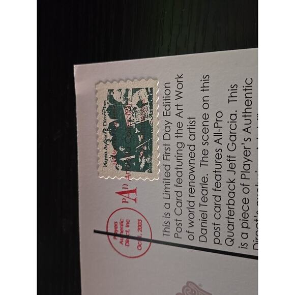 Postcard Jeff Garcia Daniel Tearle Players Authentic Direct NFL good for auto's - Picture 6 of 12